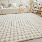 Creamy White Rabbit Plush Rug 6'x9', Fluffy Faux Fur Shaggy Area Rug for Nursery, Kids Room Decor, Soft Fuzzy Carpet for Living Room, Bedroom, Teen Girls Room