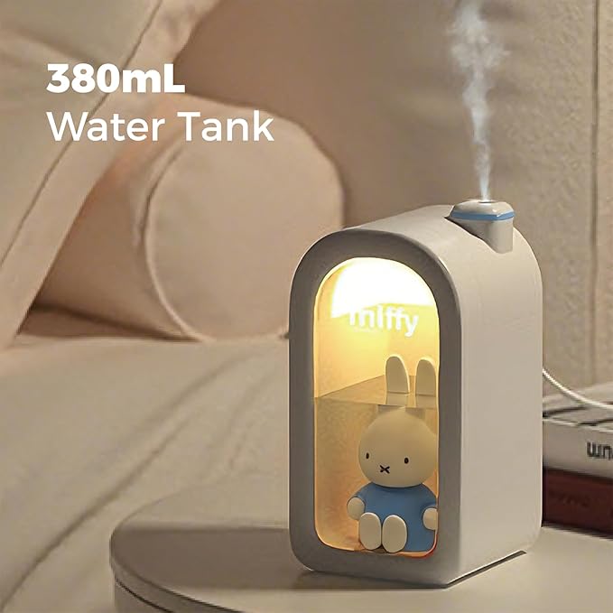Mipow X Miffy Cool Mist Humidifier - Ultrasonic Quiet Humidifiers, Mini Cute Humidifier with Night Light, 380ml Humidifiers for Bedroom，App-Controlled RGB Light (2.0 Plus-Version) - Blue