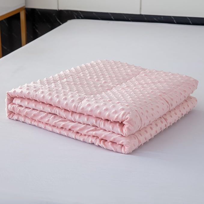 Weighted Blanket with Minky Duvet All Season,Reversible Soft Heavy Weighted Blanket for Adult Pink(5lb,36in*48in)