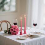 12-Pack Hot Pink Taper Candles, 10 Inch Unscented Dripless Candlesticks, Long-Lasting Burn Time of 7-8 Hours, Perfect for Home Décor Wedding Dinner