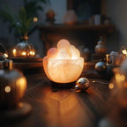 NB Himalayan Pink Salt Lamp Bowl with Salt Balls – Hand-Carved Crystal Rock Salt Lamp with Dimmer Switch & 2 Bulbs – Authentic from Pakistan – Soothing Amber Glow for Home & Office Décor