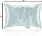 BEDELITE Satin Pillowcase for Hair and Skin, Super Soft and Cooling Similar to Silk Pillow Cases 2 Pack with Envelope Closure, Gift for Women Men(20"x36" King Size, Stone Blue)