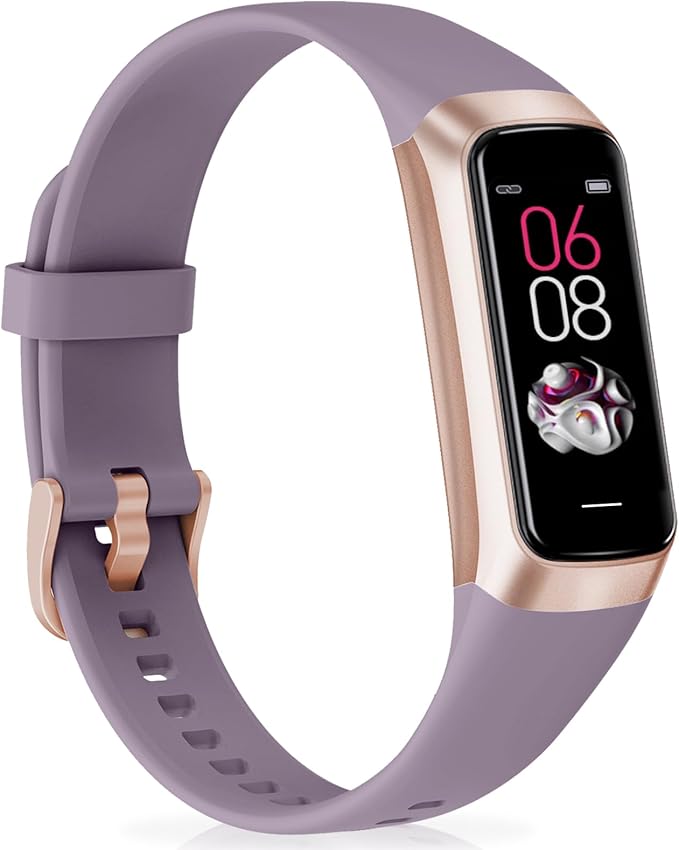 Fitness Tracker, Activity Trackers with 24/7 Heart Rate, Blood Oxygen Blood Pressure Sleep Monitor, Step Counter with 1.1" AMOLED Touch Color Screen, Calorie Pedometer Health Smart Watch for Women Men