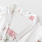 Valennia Women Long Silky Bathrobe Satin Kimono Robe Floral Printed Dressing Gown Sleepwear