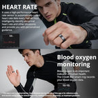 COLMI R02 smart Ring, a smart Ring for Women and Men, with a Charging case, Supports Heart Rate, Blood Oxygen, Sleep Health Monitoring, and Sports Tracking Ring, No Subscription Fee. (Black, 9#)