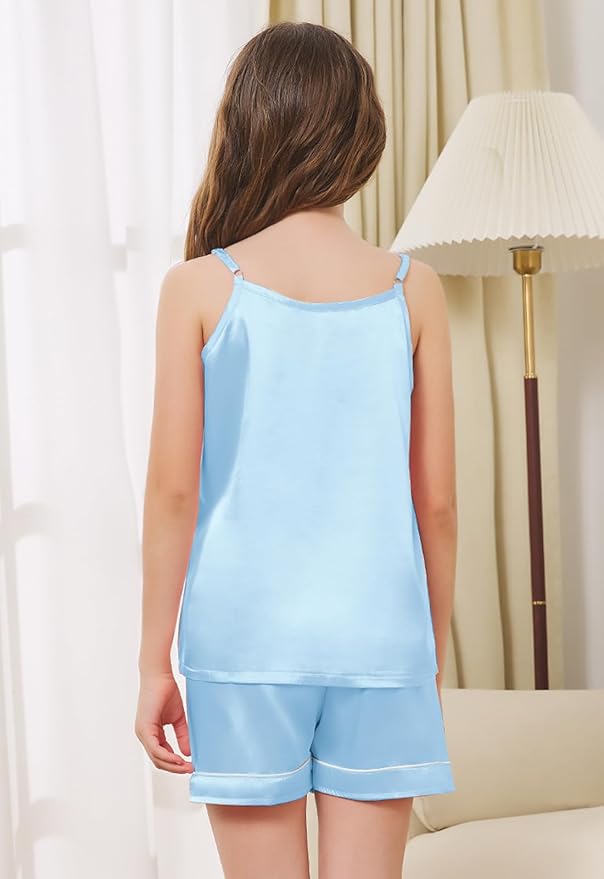 Umeyda Girls & Womens Pajamas Set Sleeveless Camisole Tank Top and Shorts 2 Piece Sleepwear Summer Outfits