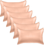 Elegant Comfort 6-Pack Cooling Viscose Satin Pillowcase Set with Hidden Zipper Closure, Silky Smooth for Best Hair and Skin Care-Beautiful Gift Box-6-Piece Satin Pillowcase Set, King, Dusty Rose