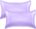 Elegant Comfort 2-Pack Cooling Viscose Satin Pillowcase Set with Hidden Zipper Closure, Silky Smooth for Best Hair and Skin Care-Beautiful Gift Box-2-Piece Satin Pillowcase Set, Standard/Queen, Lilac