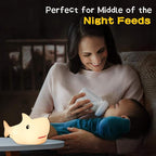 Tremdwoto Night Light for Kids, 7 Colors Shark Night Light Rechargeable Squishy Silicone LED Nightlight Lamp as Birthday Christmas Gifts for Baby Boys Children Toddlers Tween Girls Nursery