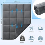 L'AGRATY Weighted Lap Blanket 5lb: Small Weighted Blanket for Adults Portable Travel - Cooling Pad for Relaxation Sleeping - Cozy Washable All-Season (29" x 24")