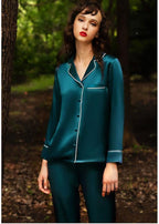 SIHA Satin Silk Pajamas for Women Pajama Set With Long Sleeve Button-Down Satin Pajamas Sleepwear XS-3XL