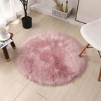 Faux Fur Round Area Rug Soft Fuzzy Carpet Fluffy Plush Mat Home Floor Decoration for Bedroom Living Room Bedside Pink 59inch