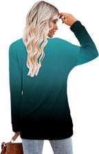 Magritta Women's Long Sleeve Leopard Color Block Tunic Comfy Crewneck T Shirt Tops Black XL
