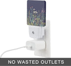 Herbs and Wild Flowers Night Light,Night Lights Plug into Wall 0.5W Sleep Friendly for Boys Girls Led Night Light Dusk to Dawn Sensor Nightlight for Stairway/Hallway/Bedroom
