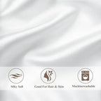 Vielit Satin Body Pillow Pillowcase 1pc,Silky Body Pillow Cover Similar to Silk Pillow Cases Soft Body Pillow Case 20x54 & Envelope Closure,Gift for Women Men White & 1 Satin Scunchie