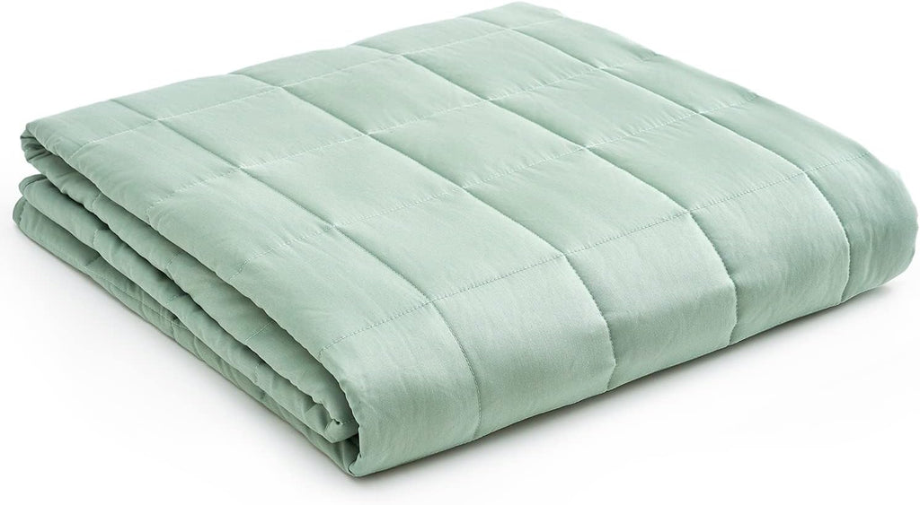 YnM Weighted Blanket — Heavy 100% Oeko-Tex Certified Cotton Material with Premium Glass Beads (Sprout Green, 41''x60'' 7lbs), Suit for One Person(~60lb) Use on Twin Bed