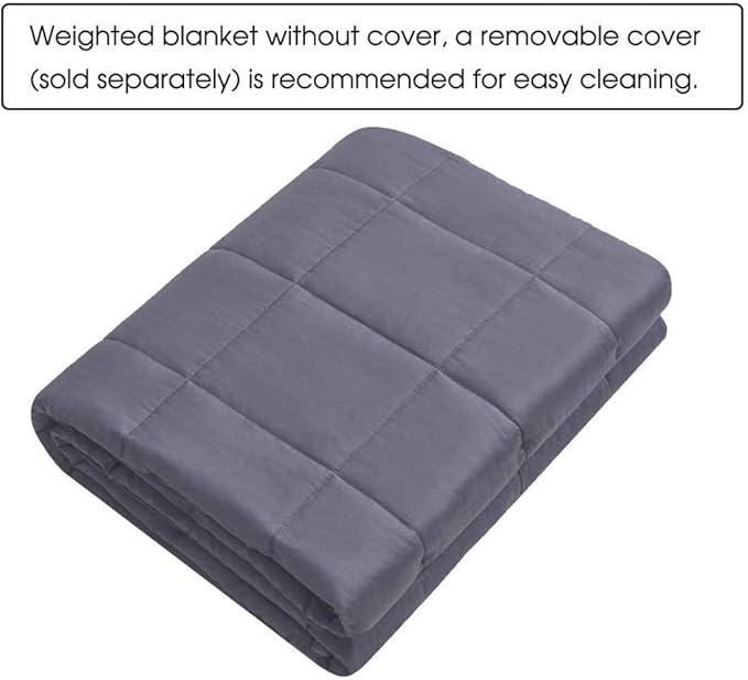 Weighted Idea Weighted Blanket for Adults (Dark Grey,60"x80",20lbs) Cooling Breathable Heavy Blanket with Premium Glass Beads All-Season Soft Thick Comfort