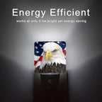 American Flag Night Light,Eagle Night Lights 0.5W Sleep Friendly for Boys Girls Led Lamp Dusk to Dawn Sensor Nightlight for Stairway/Hallway/Kitchen
