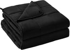 yescool Weighted Blanket for Adults (22 lbs, 60" x 80", Black) Cooling Heavy Blanket for Sleeping Perfect for 210-230 lbs, Queen Size Breathable Blanket with Premium Glass Bead, Machine Washable