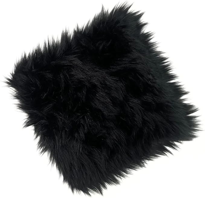 12 Inch Black Square Faux Fur Rug, Small Product Photography Background, Perfect for Jewelry, Mini Bags, Nail Art, Small Vases and Other Desktop Photography (1pcs)
