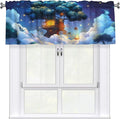 Whimsical Treehouse in Dreamy Night Sky Curtain Valance Peach Skin Velvet Printed Window Valance with Rod Pocket Light Filtering for Kitchen Bathroom 54x18in