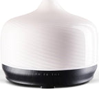 Porseme 500ml Glass Essential Oil Diffuser Aromatherapy Ultrasonic Cool Mist Humidifier 15-21 Running Hours Waterless Auto-Off Air Diffusers for Sleeping Yoga Working Spa(Pure White)