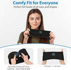 Adjustable Headband Headphones, Sleeping Headphones with Ultra-Thin Speakers, Wireless Headband for Side Sleepers, Yoga, Running, Workout, Travel-Black