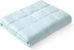 YnM Weighted Blanket,Heavy 100 Percent Oeko-Tex Certified Cotton Material(Light Blue, 80''x87'' 25lbs), Two Persons(110~190lb) Sharing Use on Queen/King Bed | A Duvet Included