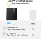 JRD Warm & Cool Mist Humidifiers for Bedroom 5L, Quiet Ultrasonic Air Humidifier Fast Symptom Relief, 50H Runtime, Oil Diffuser, 12H Timer, 7 Color Light for Large Room, Office, Baby, Plants-Black