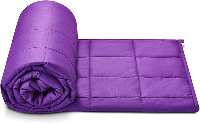 TONGDADA Kids Weighted Blanket | 40''x60'',7lbs | for Child Between 55-80 lbs | Premium Cotton Material with Glass Beads | Violet