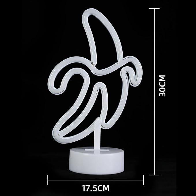 ENUOLI Banana Neon Sign, LED Light Banana Neon Sign Decoration Art Lamp for Bedroom Kids Room Christmas Birthday Wedding Party, 11.8 x 7.08 inches, Yellow, Plastic