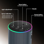 Waterless Essential Oil Diffuser, 7 Colors LED Light, Battery Powered Mini Scent Air Machine, Aromatherapy Mist Diffuser for Home Room Car Office，Black Aluminum Alloy (Grey)