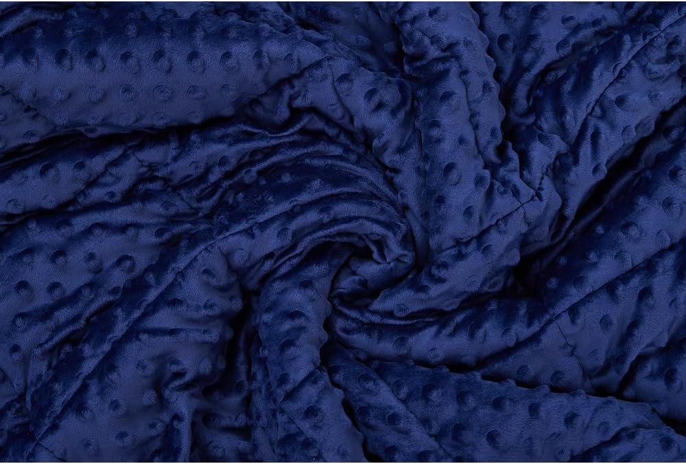 TONGDADA Minky Weighted Blanket | 40''x60'',7lbs | Cozy and Soft Minky Weighted Throw Blanket | Luxury Velvet with Premium Glass Beads | Navy Minky