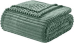 Nestl Blanket Twin Size for Bed - Cozy Warm Fuzzy Blankets for Women, Plush Small Fleece Throws for Girls - Sage Green, 66 x 90 Inches