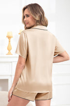 Women's Pajamas Set Sleepwear with Short Sleeve Top & Elastic Waist Shorts
