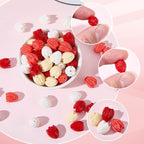 80Pcs 4 Styles Carved Coral Beads Hawaiian Flower Beads Colorful Hawaii Summer Jasmine Pikake 12mm Floral Synthetic Coral Small Loose Spacers for Jewelry Bracelet Necklace Earring DIY Decor