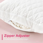 Memory Foam Pillows Queen Size Set of 2，Adjustable Bed Pillow with Gusseted for Sleeping，Medium Firm Pillows 2 Pack for Side, Back or Stomach Sleepers (20 x 30 in, White)