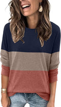 Magritta Women's Long Sleeve Leopard Color Block Tunic Comfy Crewneck T Shirt Tops Black XL