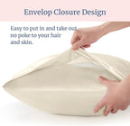 BEDELITE Satin Pillowcase for Hair and Skin, Super Soft Similar to Silk Pillow Cases 4 Pack with Envelope Closure, Cooling Pillowcases for Women Men (20"x36" King Size, Beige)