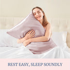 BEDELITE Satin Pillowcase for Hair and Skin, Super Soft and Cooling Similar to Silk Pillow Cases 2 Pack with Envelope Closure, Gift for Women Men(20"x36" King Size, Lotus Pink)