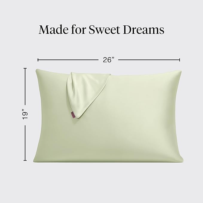 Kitsch Satin Pillowcase with Zipper for Hair & Skin - Softer Than Silk Pillow Cases, Smooth Cooling Satin Pillow Case, Wrinkle-Free, Machine Washable - Pillow Cases Standard Size (19x26) - Sage