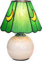 Mushroom Lamp Tiffany Lamp Stained Glass Table Lamp Moon Cute Small Bedside Lamps for Living Room Home Decor,Unique Aesthetic Home Living Room Decor Girls Women Birthday Day Gift,(Green)