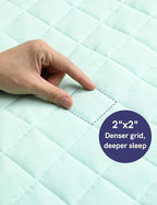 YnM King Size Weighted Blanket for Adults (88x104 Inches, 25 Pounds, Mint Green), Exclusive Smallest Compartments with Glass Beads, Heavy Bed Blanket for Two Persons of 110~190lbs on Queen or King Bed