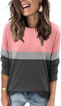 Magritta Women's Long Sleeve Leopard Color Block Tunic Comfy Crewneck T Shirt Tops Black XL