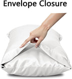 Vielit Satin Body Pillow Pillowcase 1pc,Silky Body Pillow Cover Similar to Silk Pillow Cases Soft Body Pillow Case 20x54 & Envelope Closure,Gift for Women Men Cream White & 1 Satin Scunchie