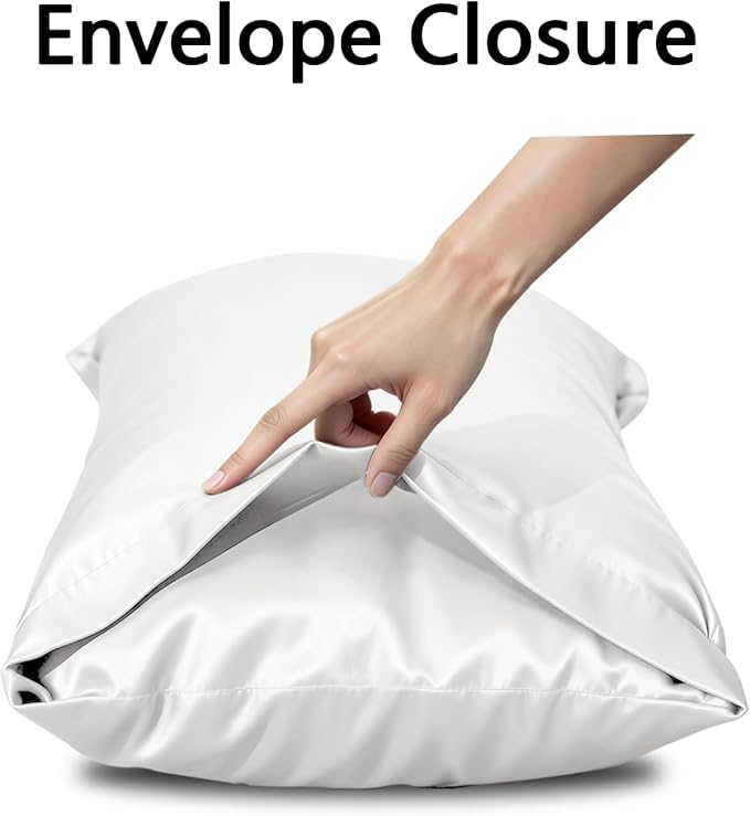 Vielit Satin Body Pillow Pillowcase 1pc,Silky Body Pillow Cover Similar to Silk Pillow Cases Soft Body Pillow Case 20x54 & Envelope Closure,Gift for Women Men Cream White & 1 Satin Scunchie