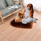 Fluffy Faux Fur Heart Shaped Area Rug Soft Fuzzy Carpet Home Decoration Wedding Party for Bedroom Living Room Bedside 40x40cm Brown
