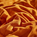 CLOTHKNOW Burnt Orange Velvet California King Comforter Set 3Pcs Fluffy Bedding Comforter Sets Soft Terracotta Comforter with 2 x Pillow Cases