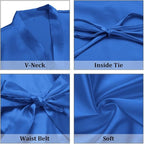 Women's Short Satin Robes Silky Bathrobe Bridesmaid Sleepwear for Wedding Party Getting Ready Solid Color