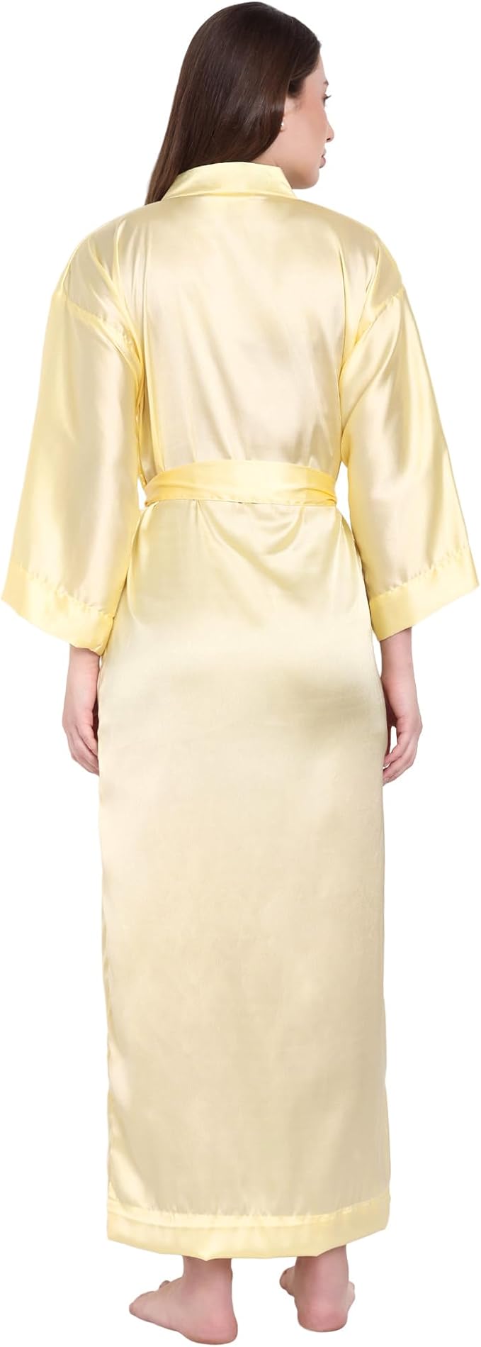 Silk Robes for Women Ankle Length Satin Kimono Robes with Belt Bridemaids Sleepwear Bachelorette Nightgown